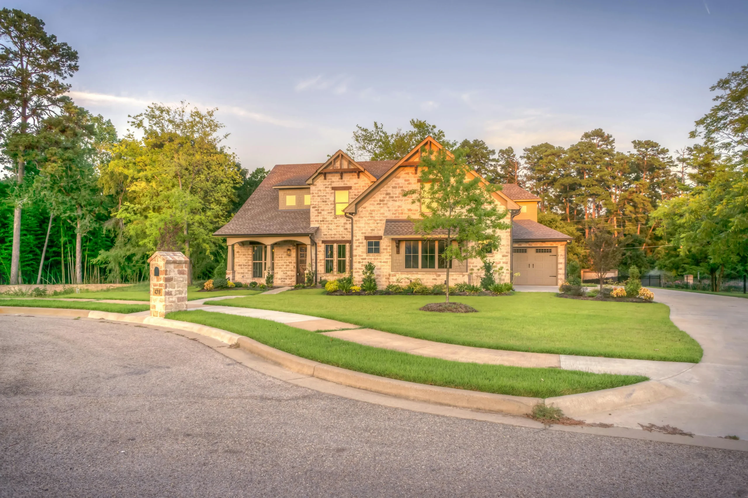 Newly roofed brick house